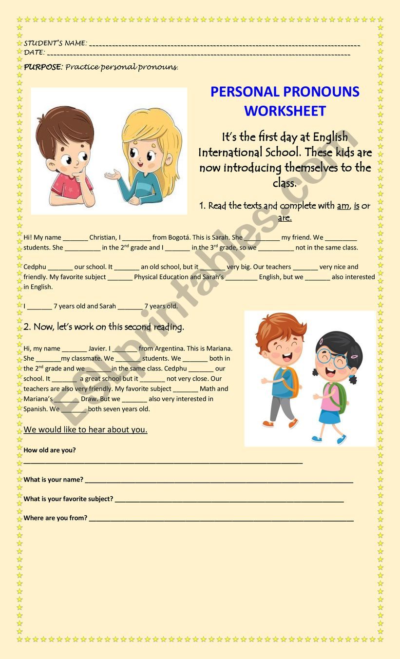 TO BE  worksheet