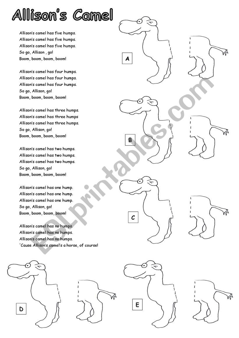 Allison�s camel worksheet