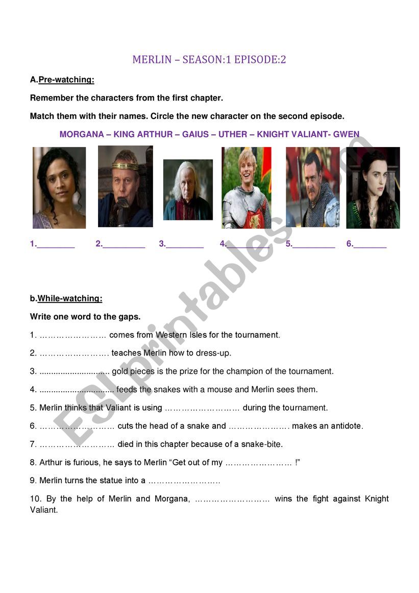 merlin worksheet