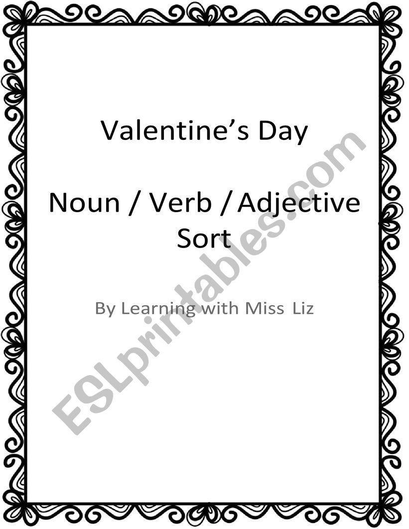 Sorting Noun-Verb-Adjective worksheet
