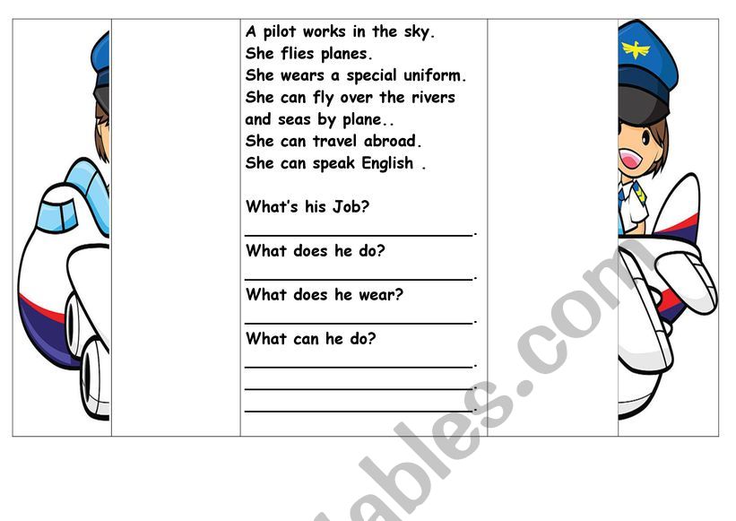 occupations pilot worksheet