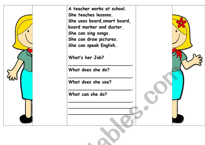 occupation teacher worksheet