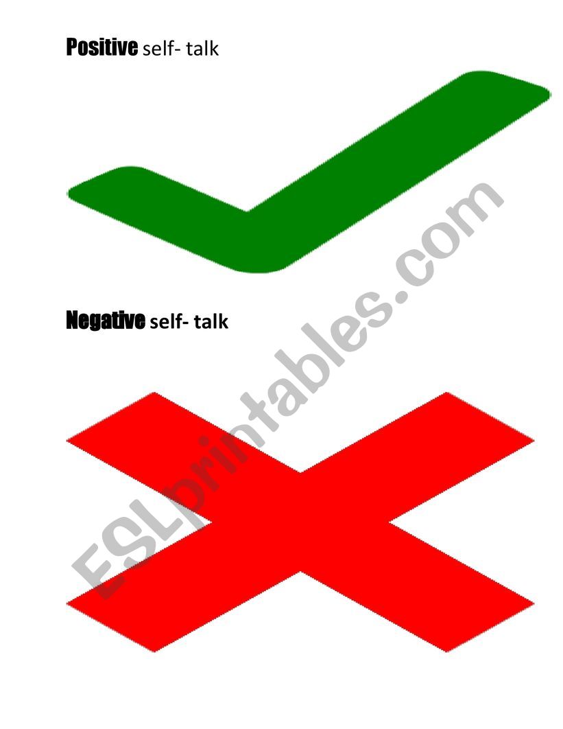 self- talk worksheet