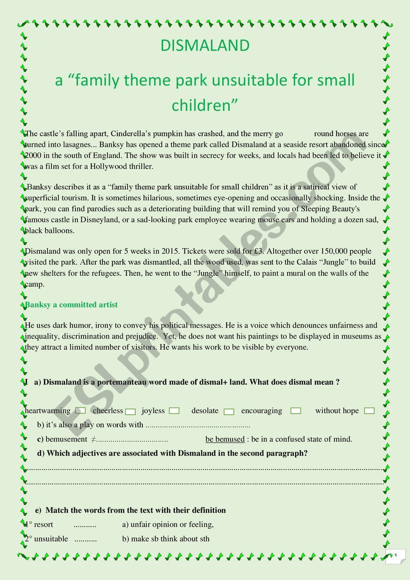 Reading about Dismaland, BanksyÂ´s theme park