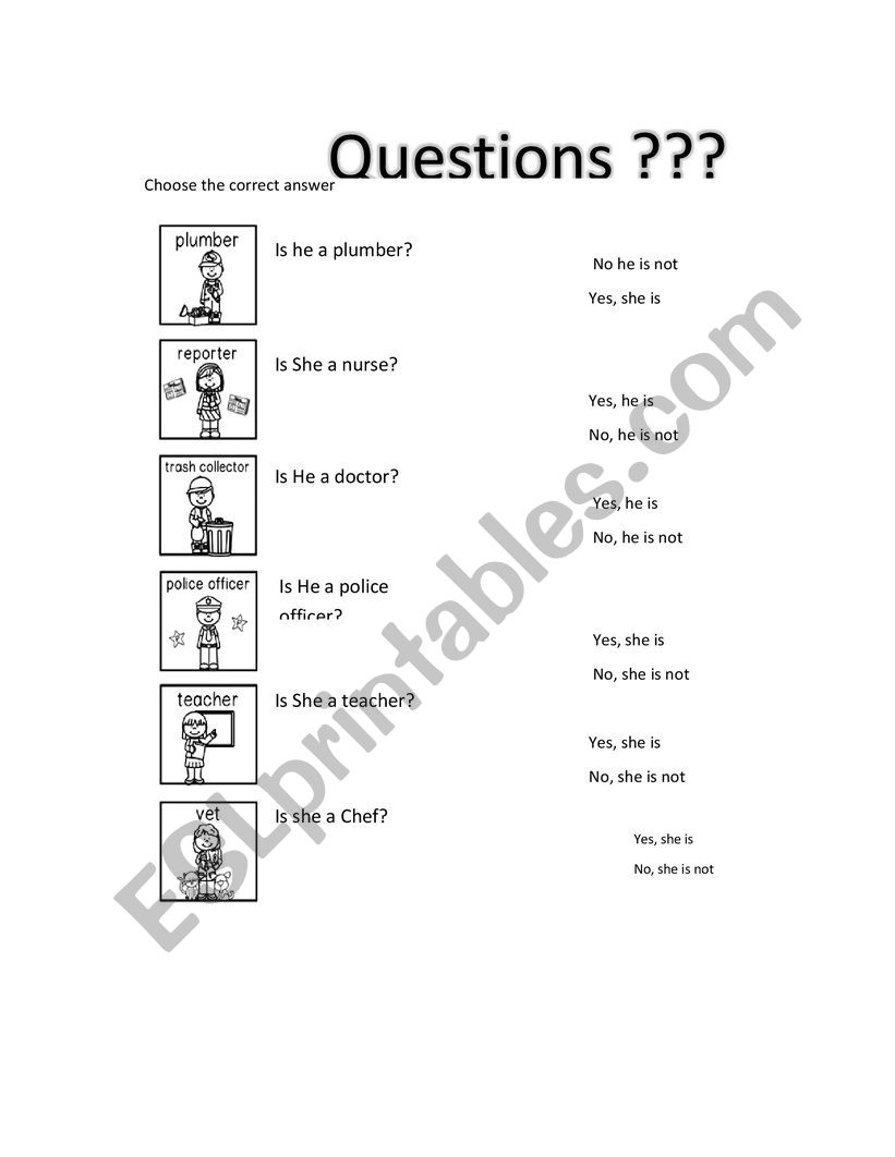 jobs worksheet