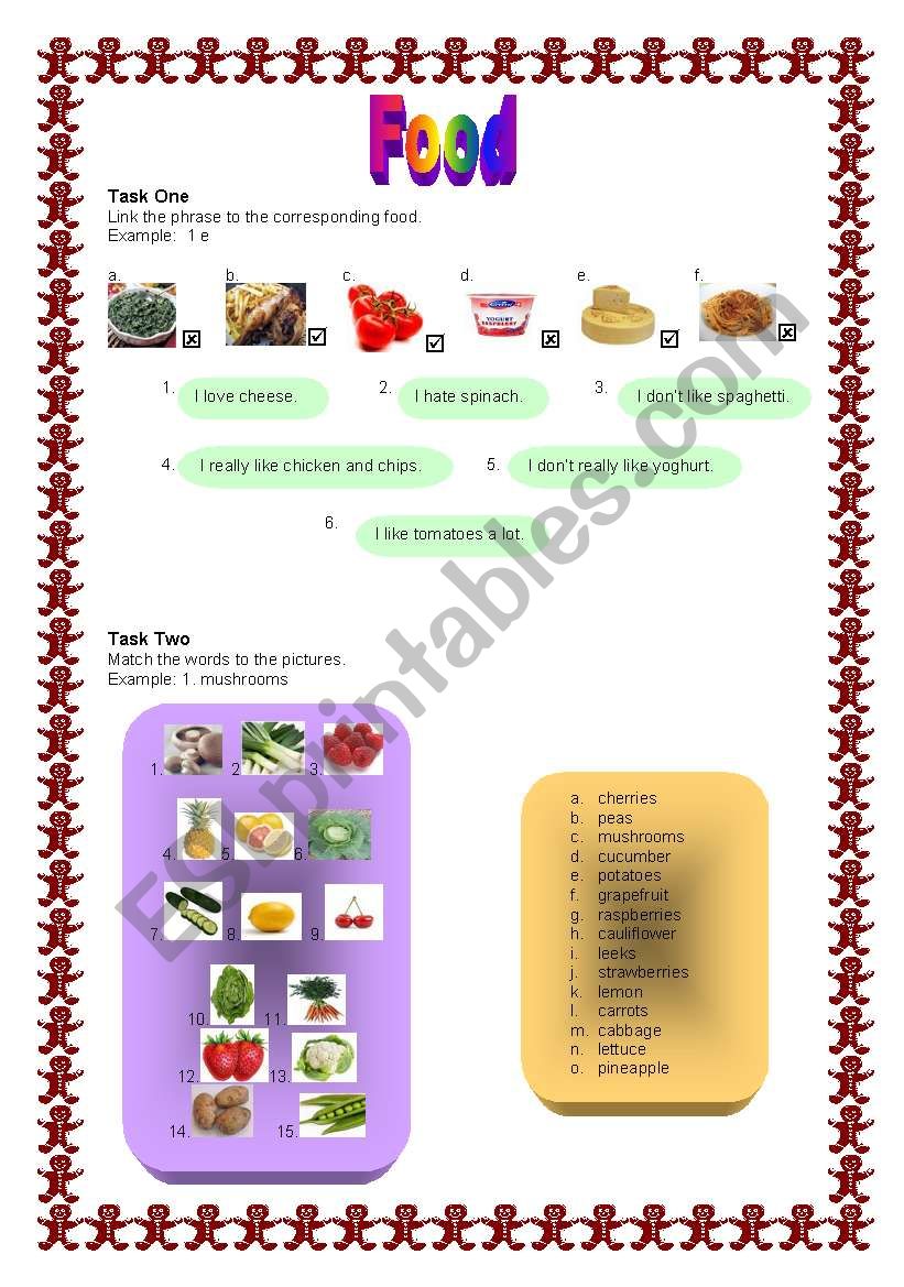 Food worksheet