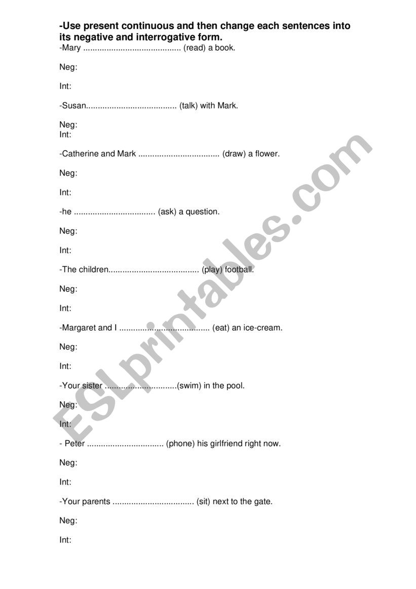 Present simple practice worksheet