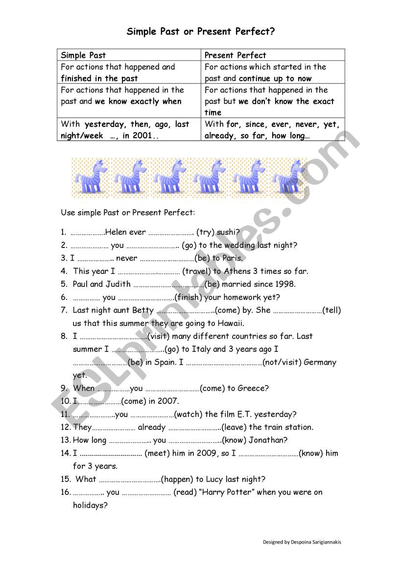 PRESENT PERFECT OR PAST SIMPLE