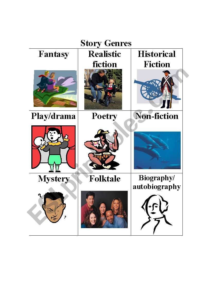 Story Genres worksheet