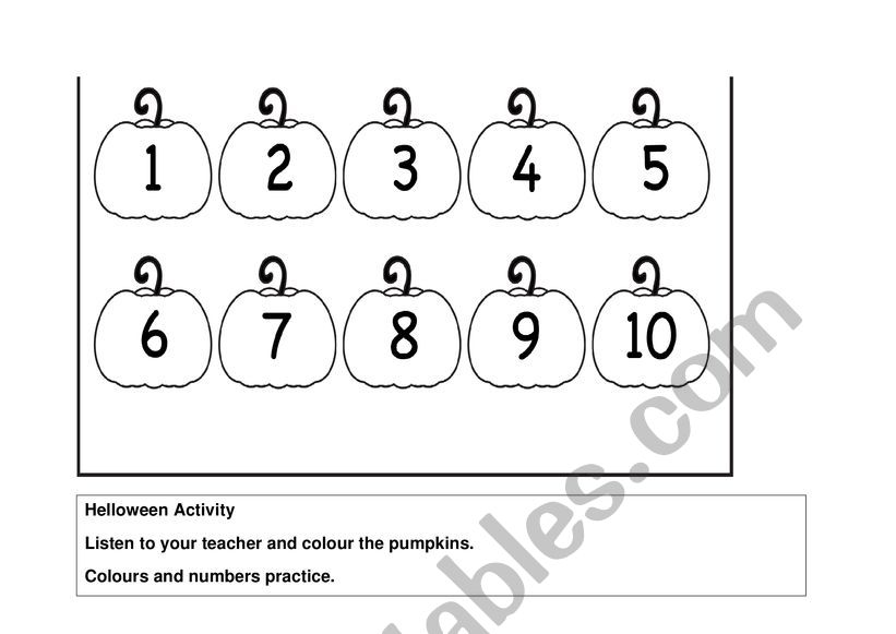 Halloween To Colour Activity worksheet