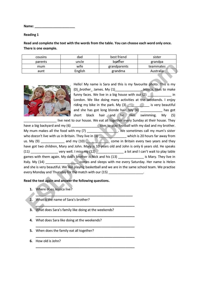 worksheet - Present Simple and Past simple 