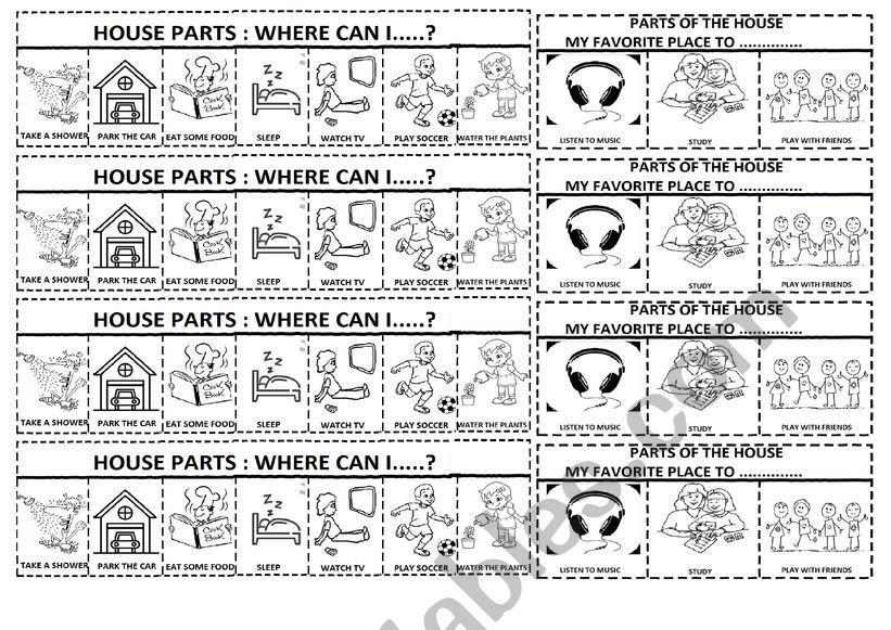 House Parts - Interactive Notebook