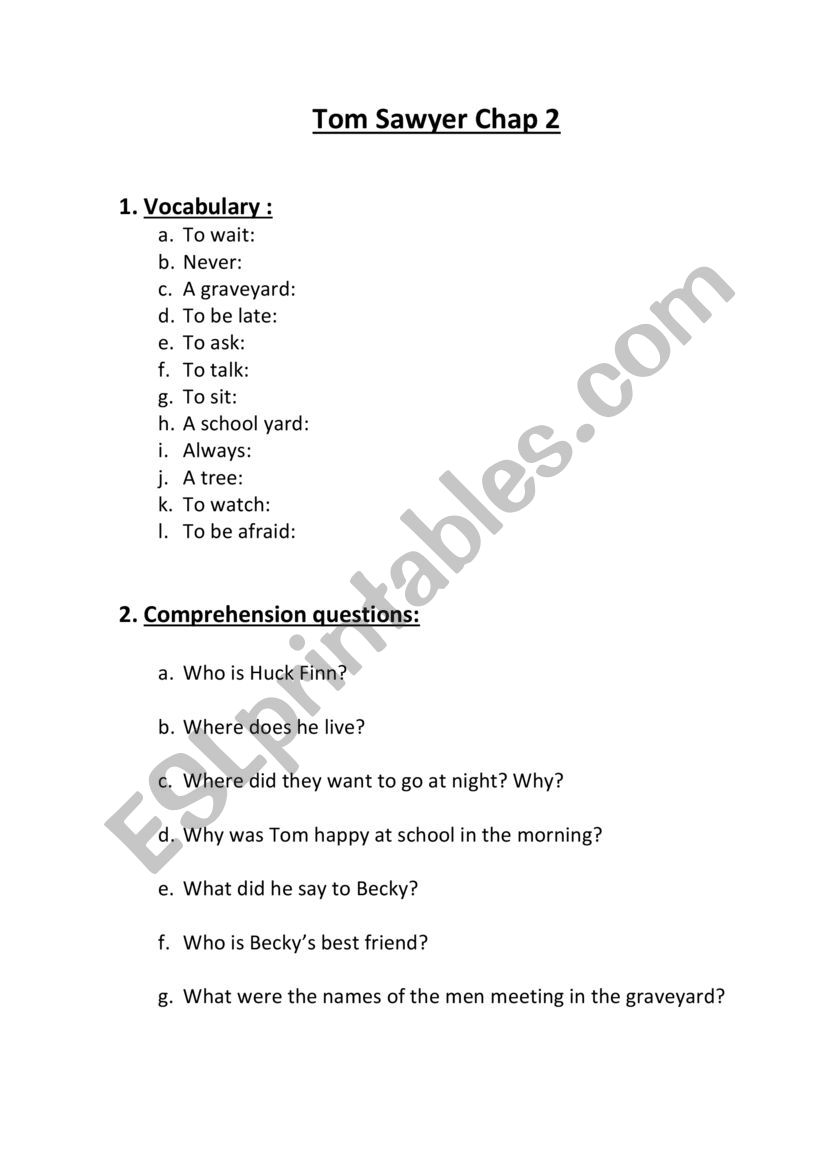 reading comprehension with vocabulary A2