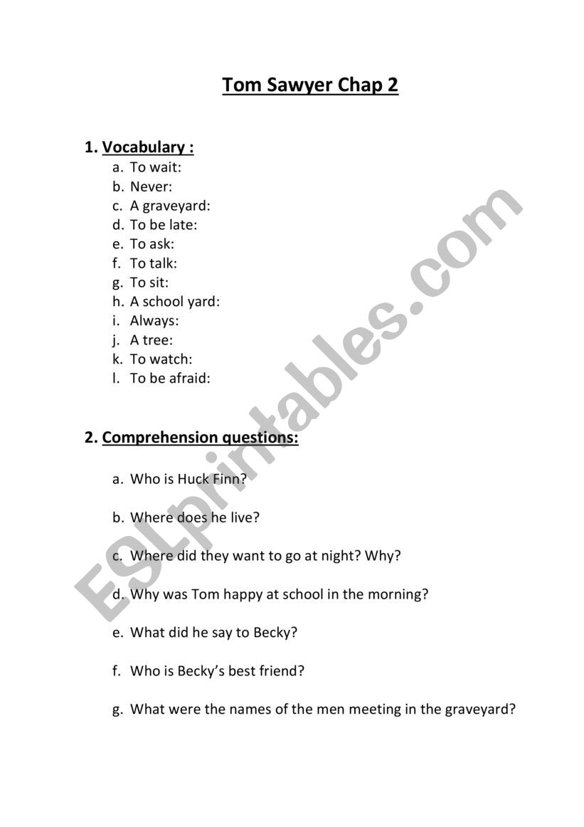 reading comprehension with vocabulary A2
