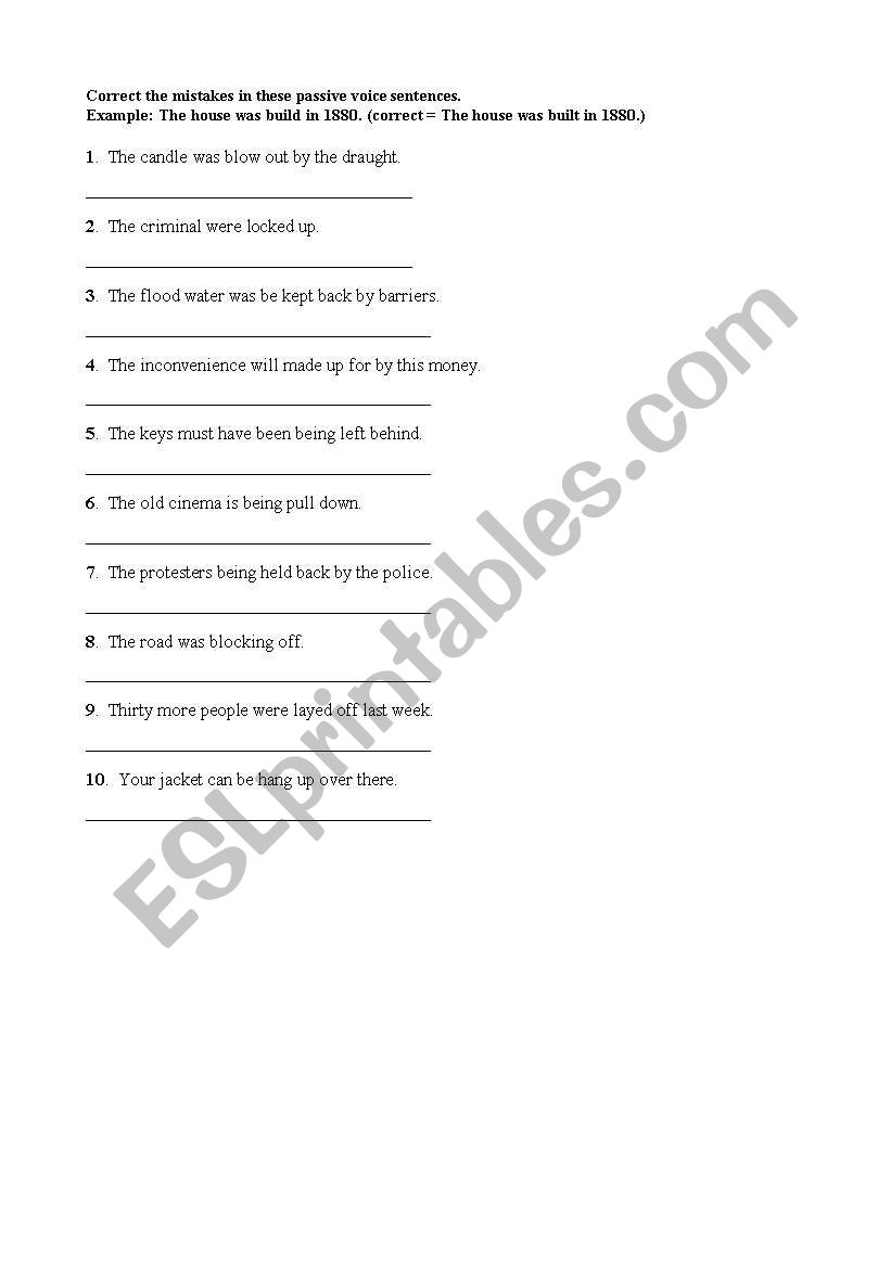 Passive Voice worksheet