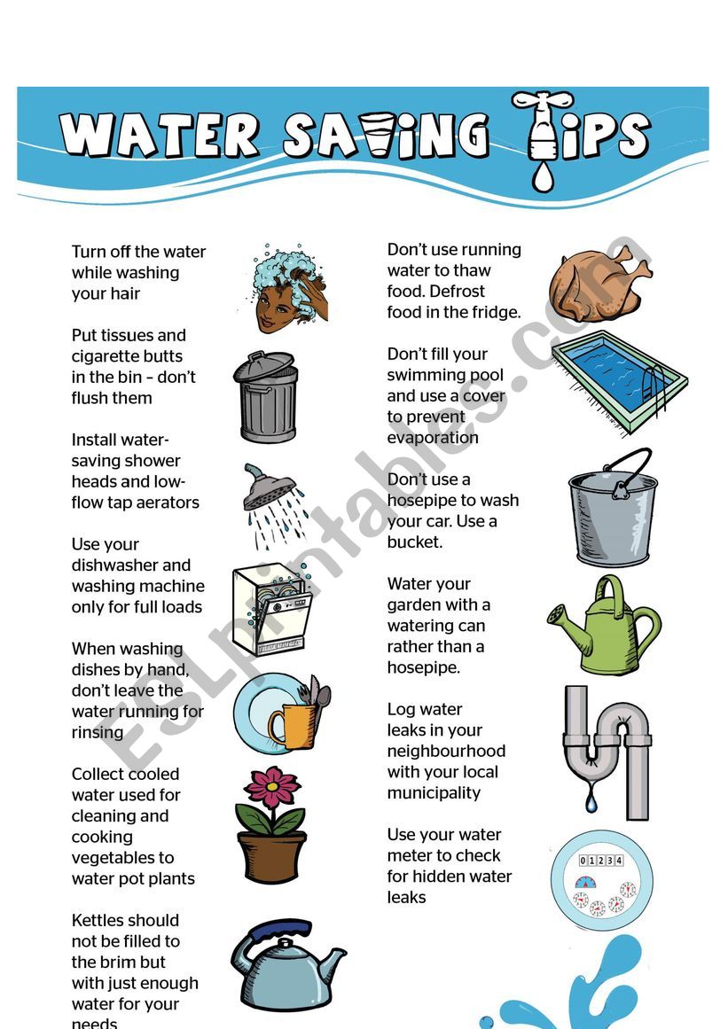 water  worksheet
