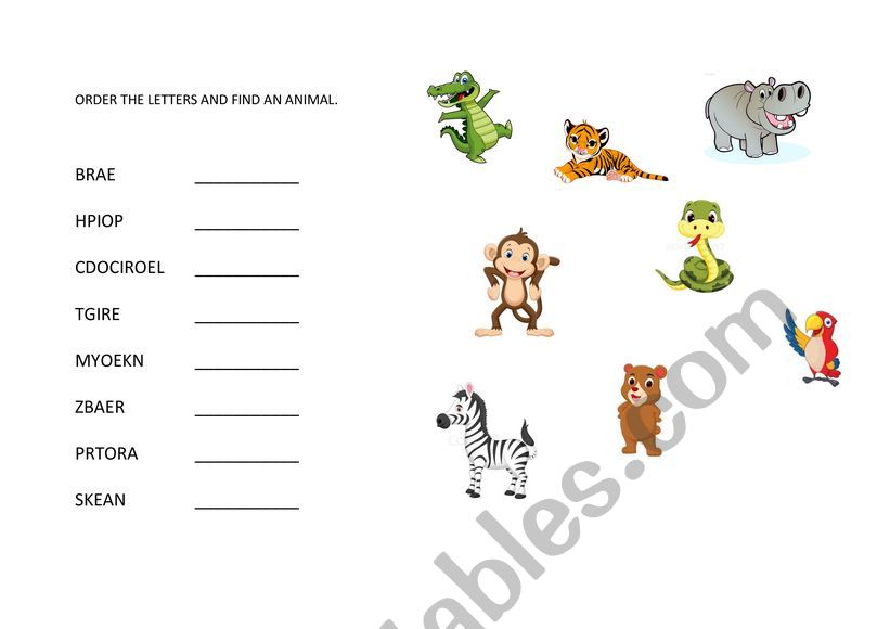 WILD ANIMALS worksheet