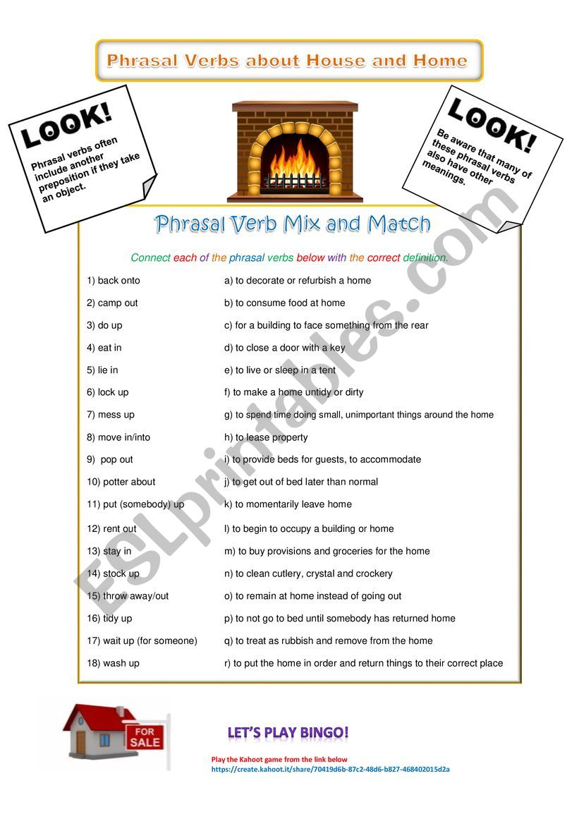 Phrasal Verbs about House and Home