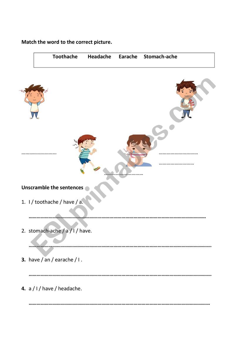 HEALTH PROBLEMS worksheet