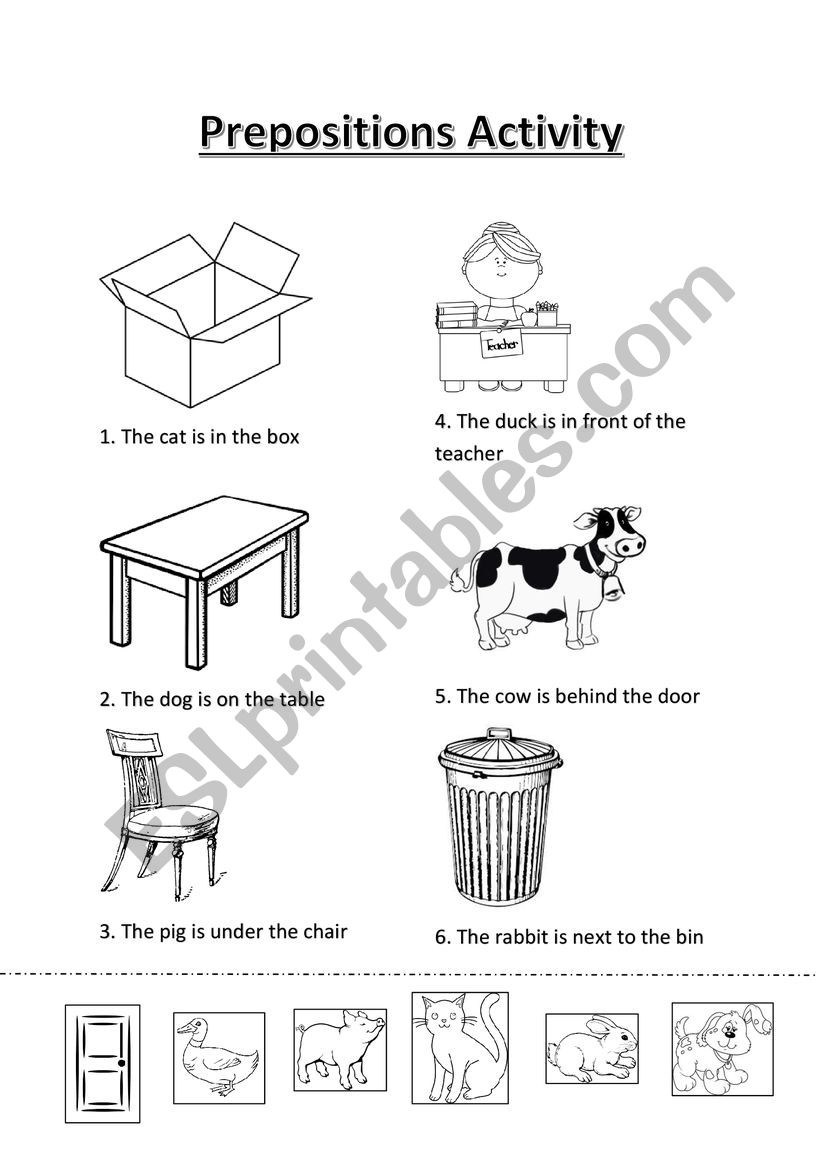 Simple Prepositions Activity  worksheet