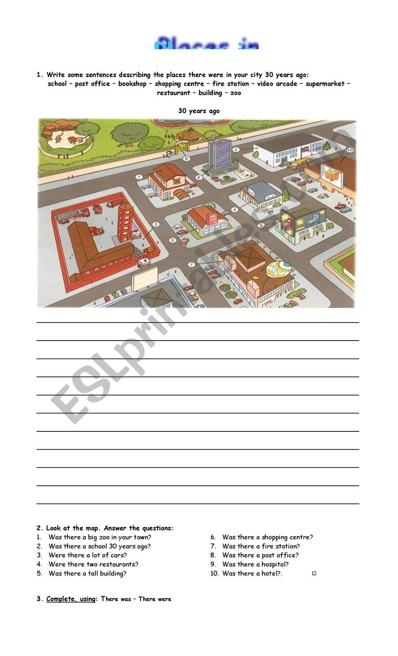 Places in town worksheet