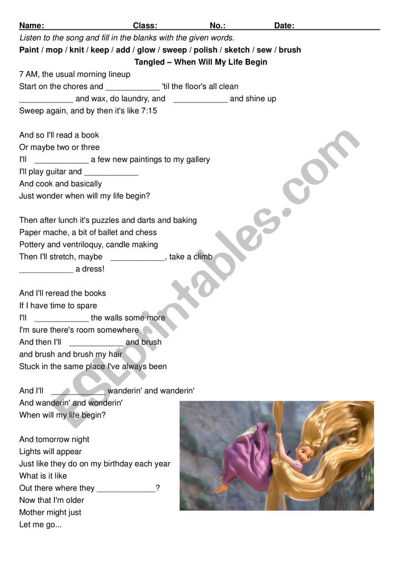 Tangle worksheet