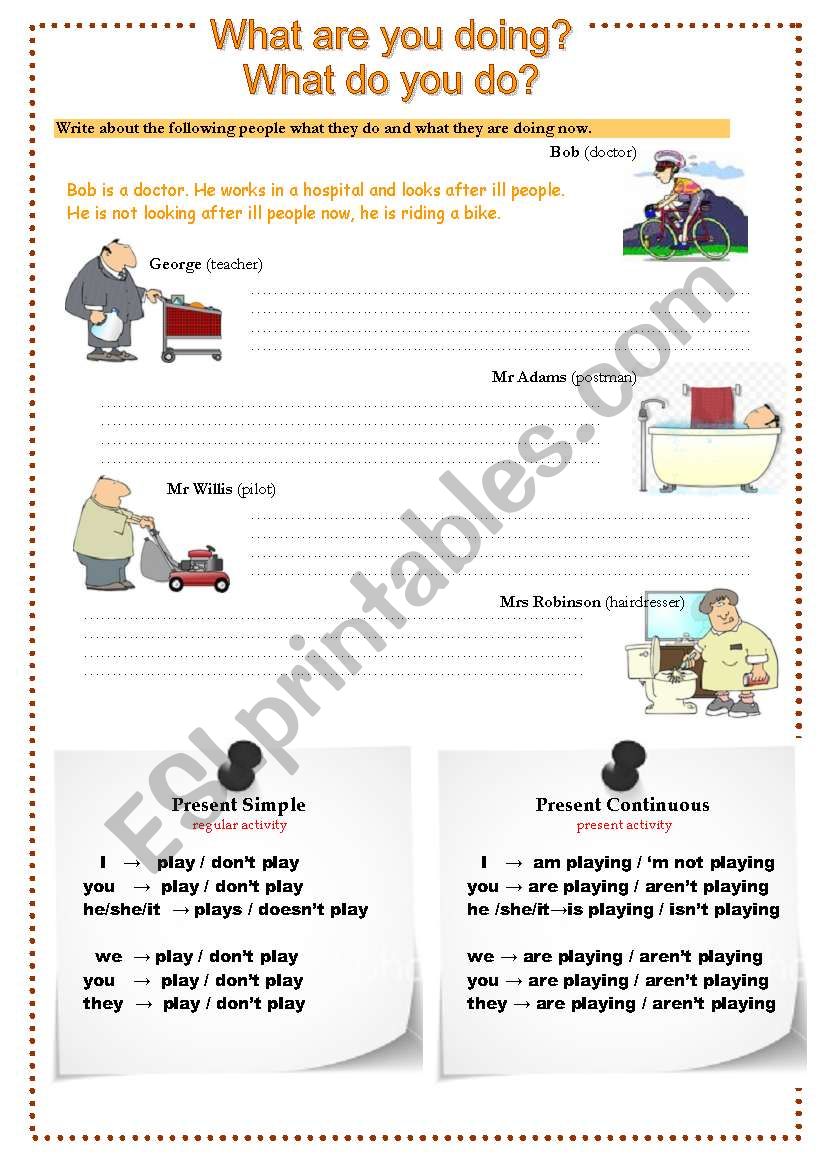 Present Continuous vs Present Simple