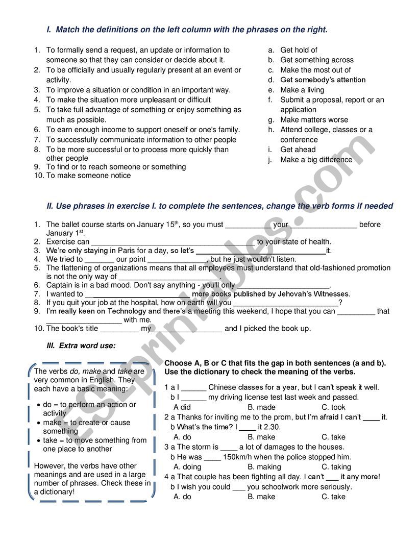 special expressions worksheet