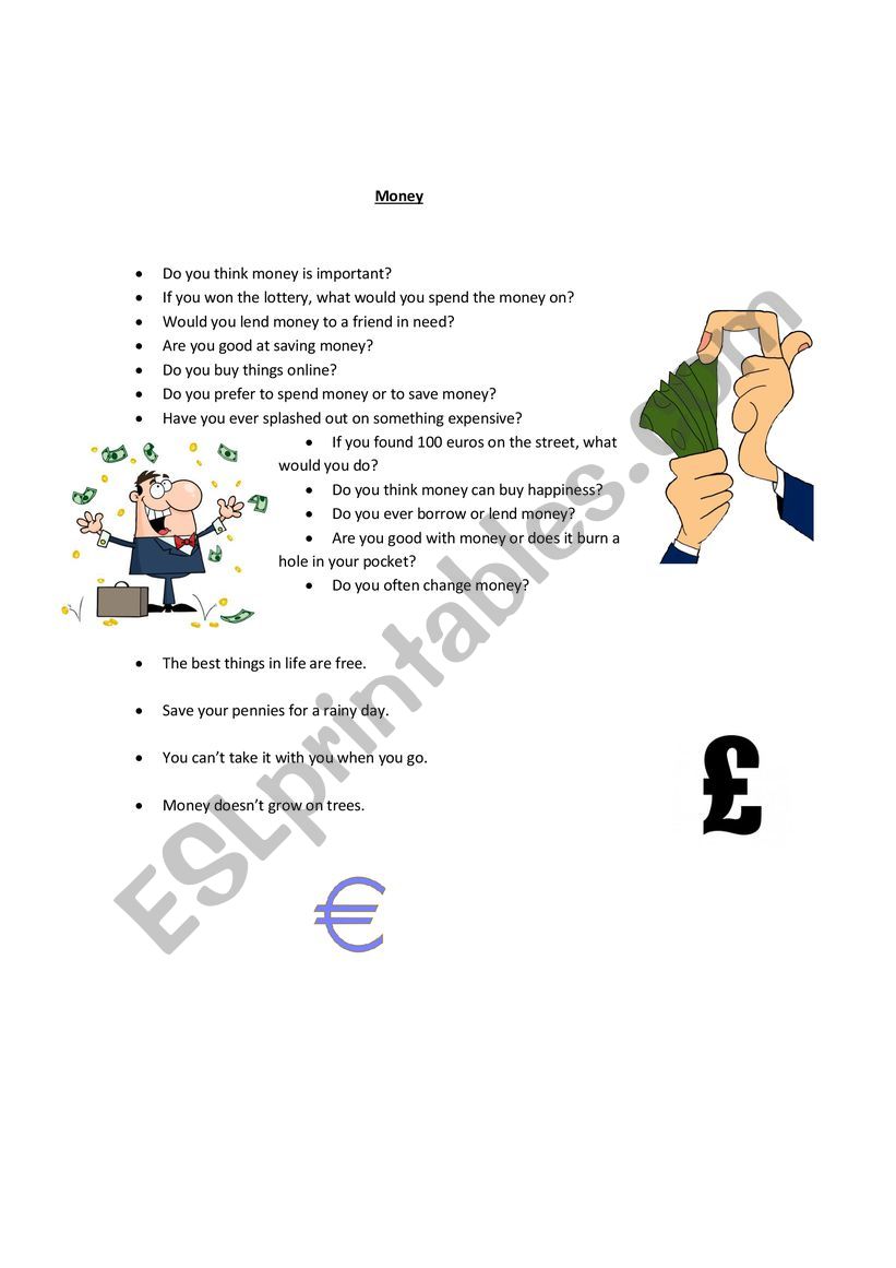 Money worksheet