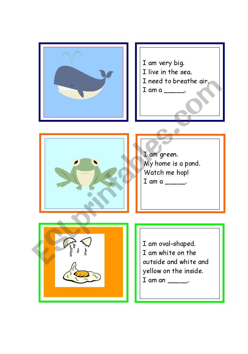 Vocabulary Cards - Riddles worksheet