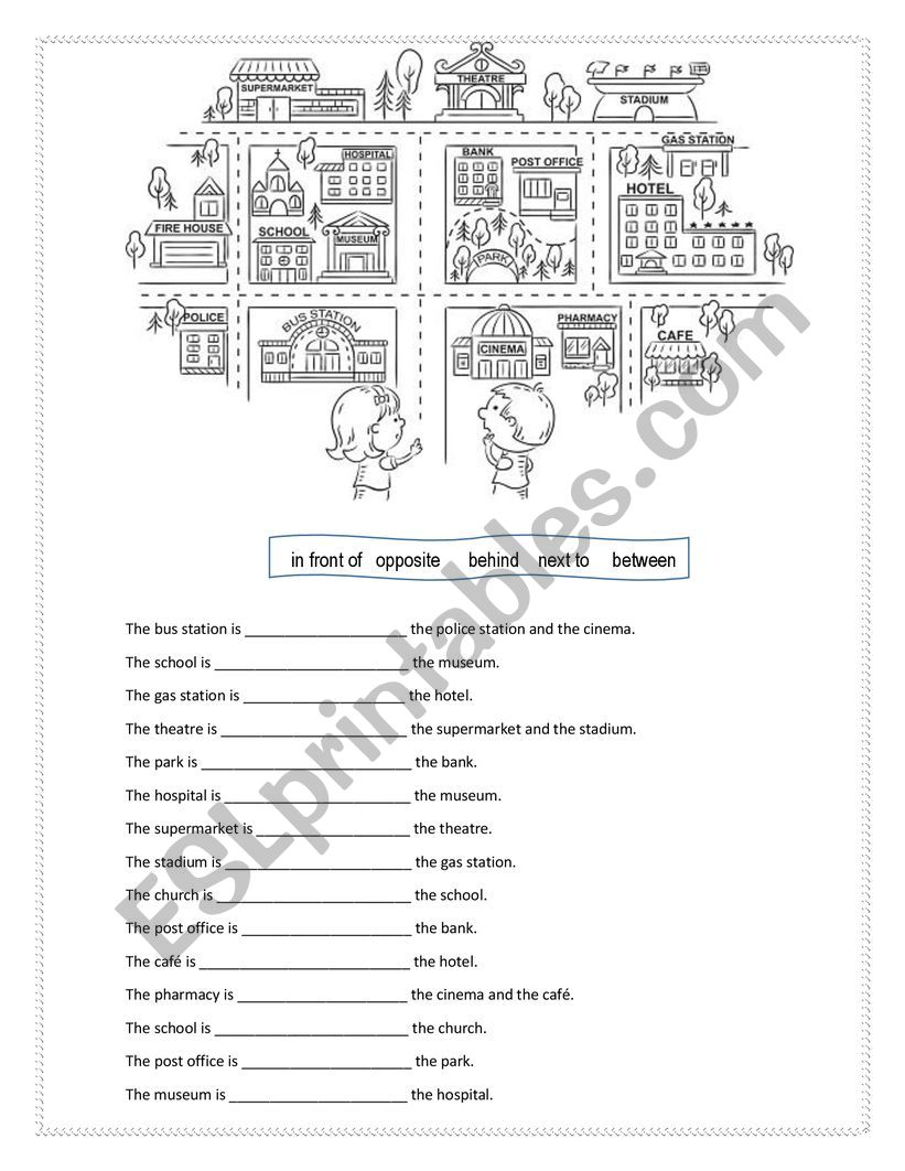 Preposition of place worksheet
