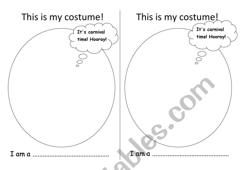 Design my carnival costume worksheet
