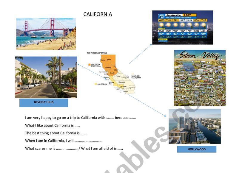 TALKING ABOUT CALIFORNIA worksheet