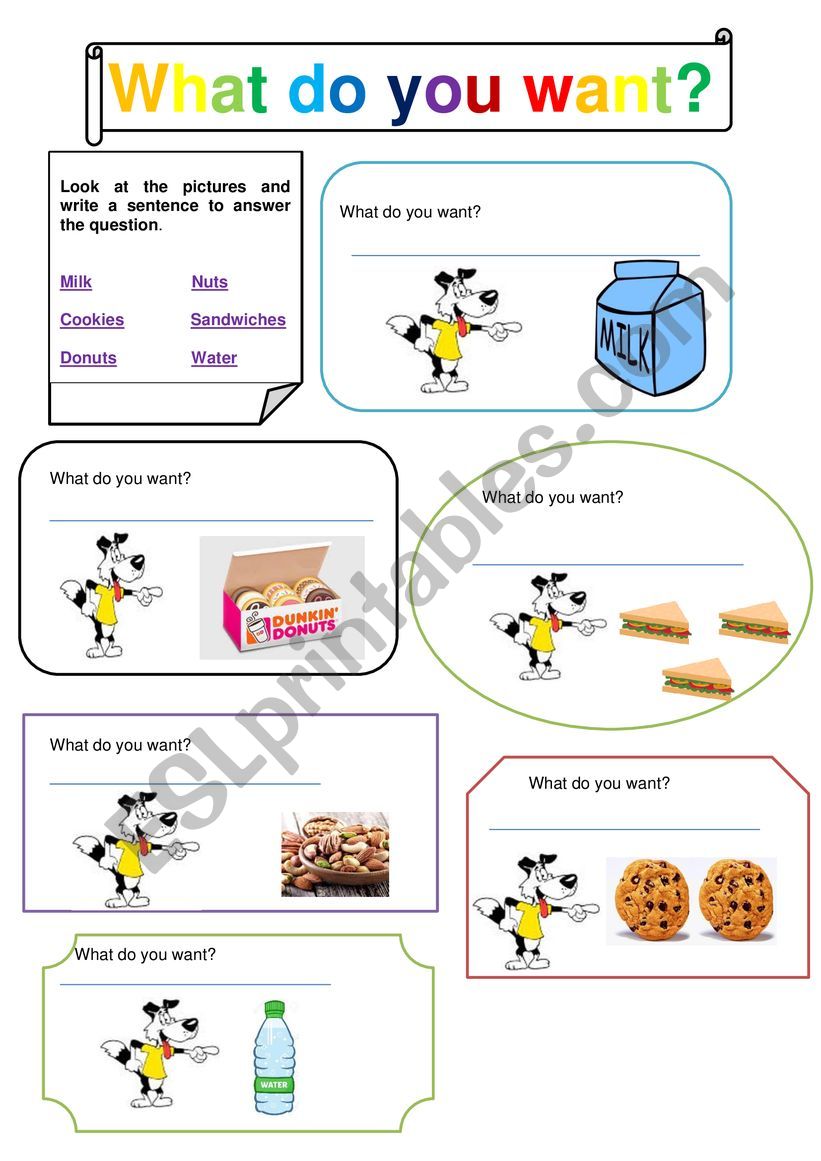 What do you want? worksheet