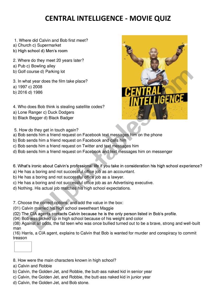 Central Intelligence - Movie Quiz