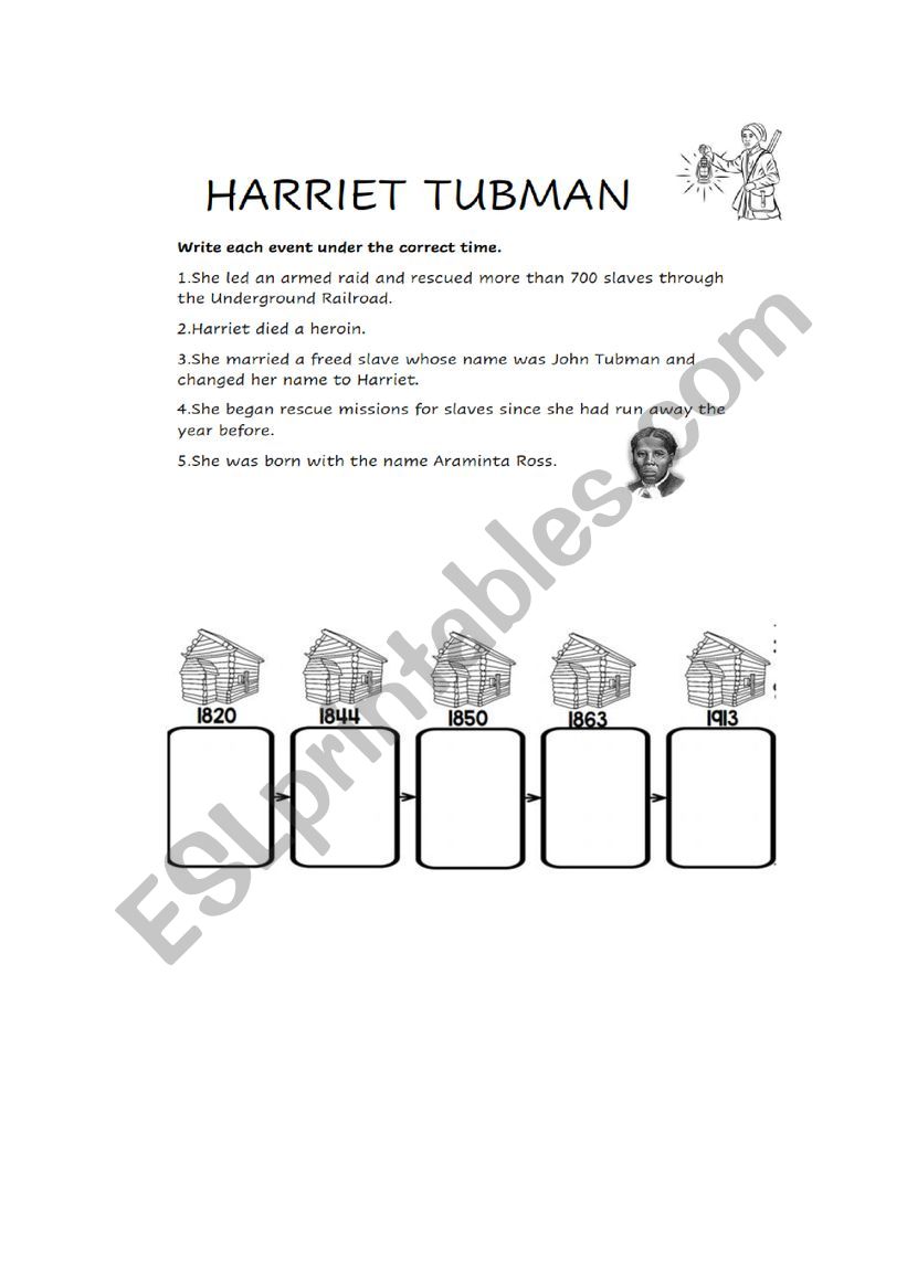 Harriet TUBMAN worksheet