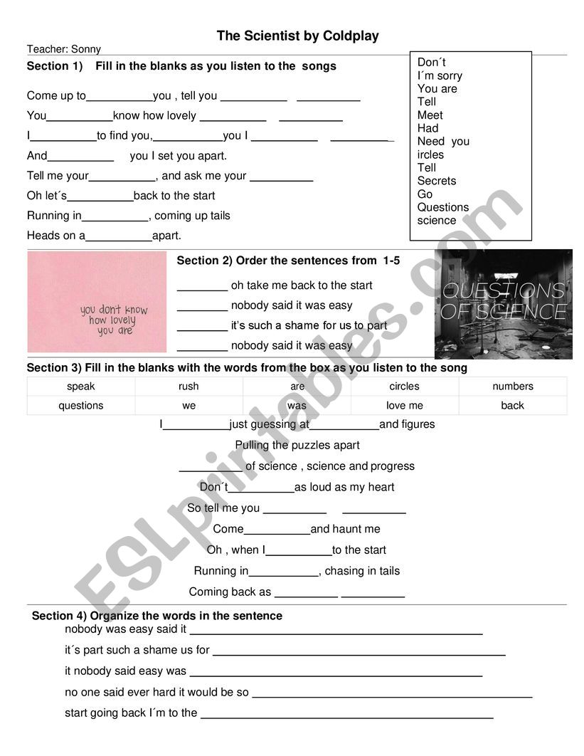 the scientist worksheet