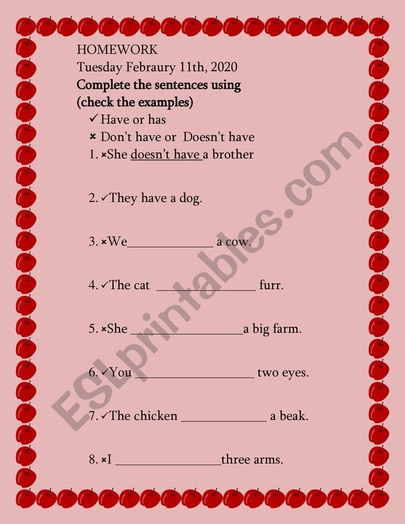 To have Positive and negative sentences