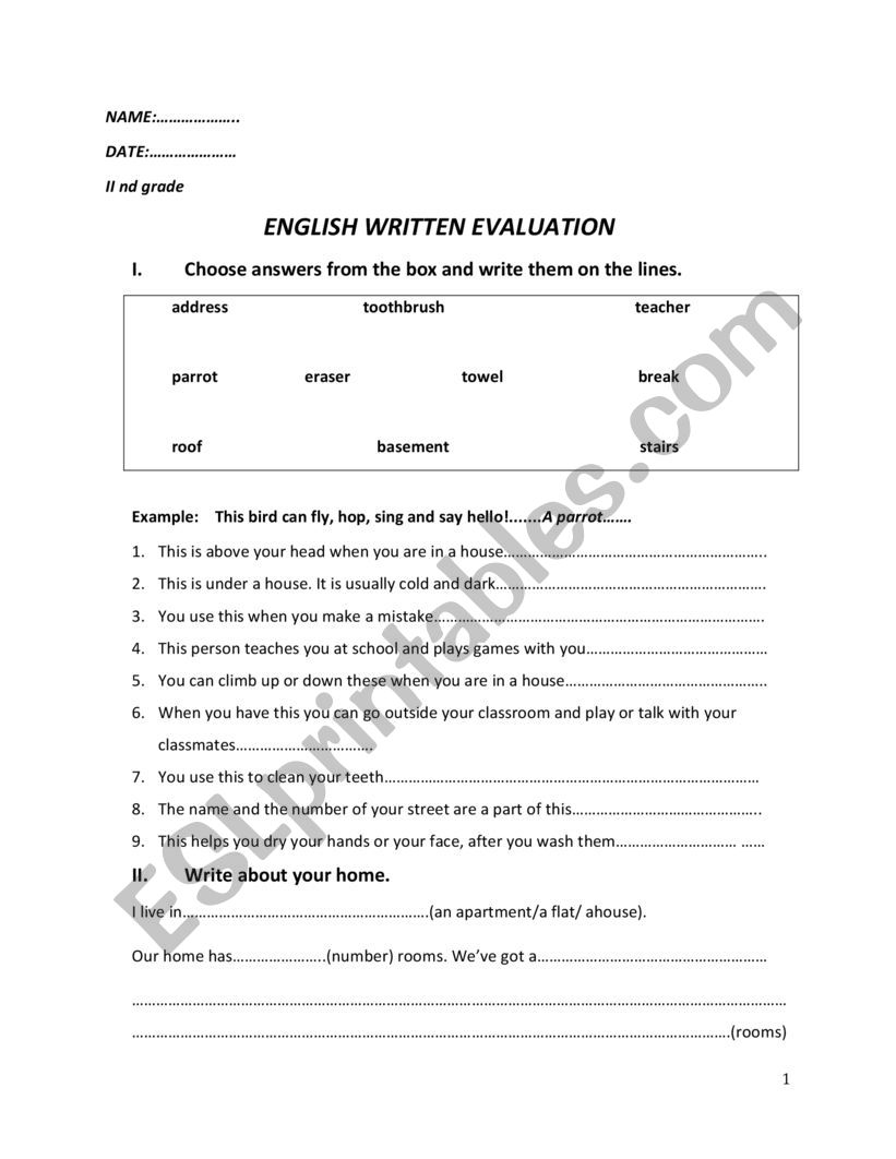 Alina Damian worksheet