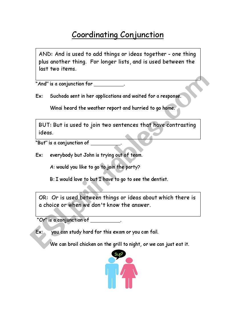 coordinating conjunctions worksheet