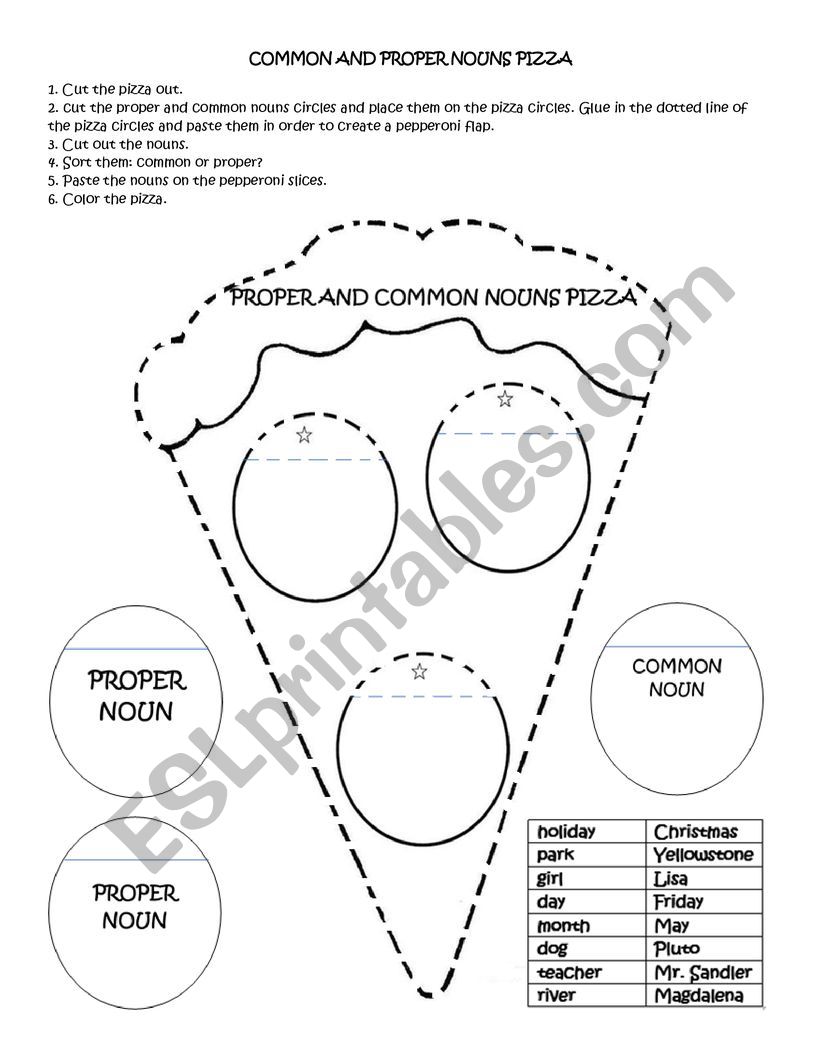 Nouns worksheet