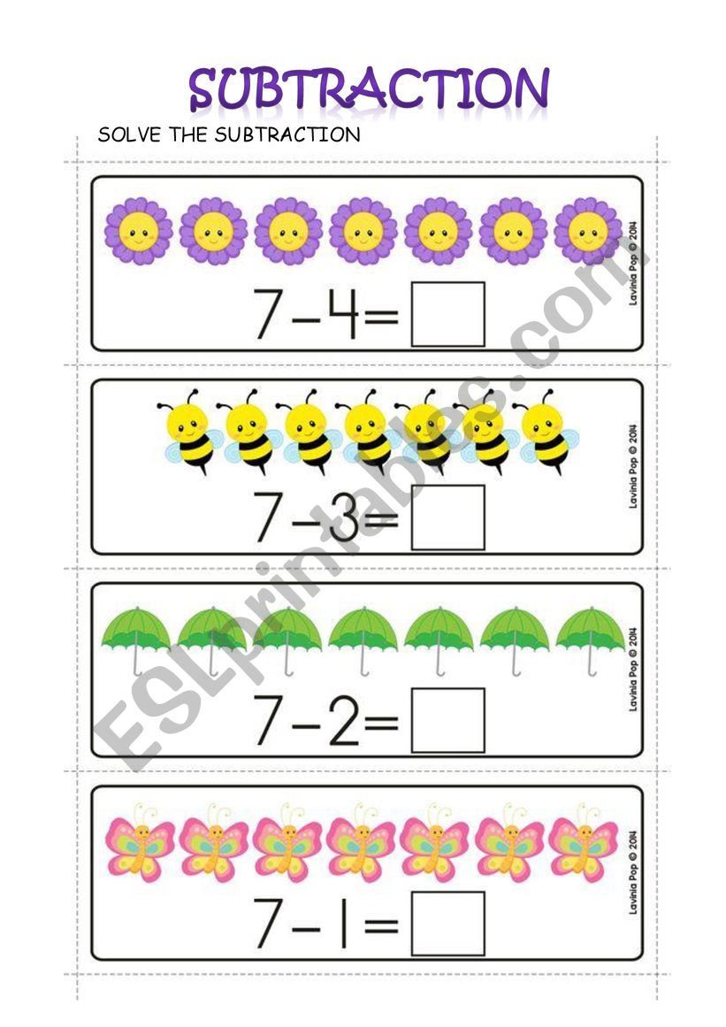 SUBTRACTION worksheet