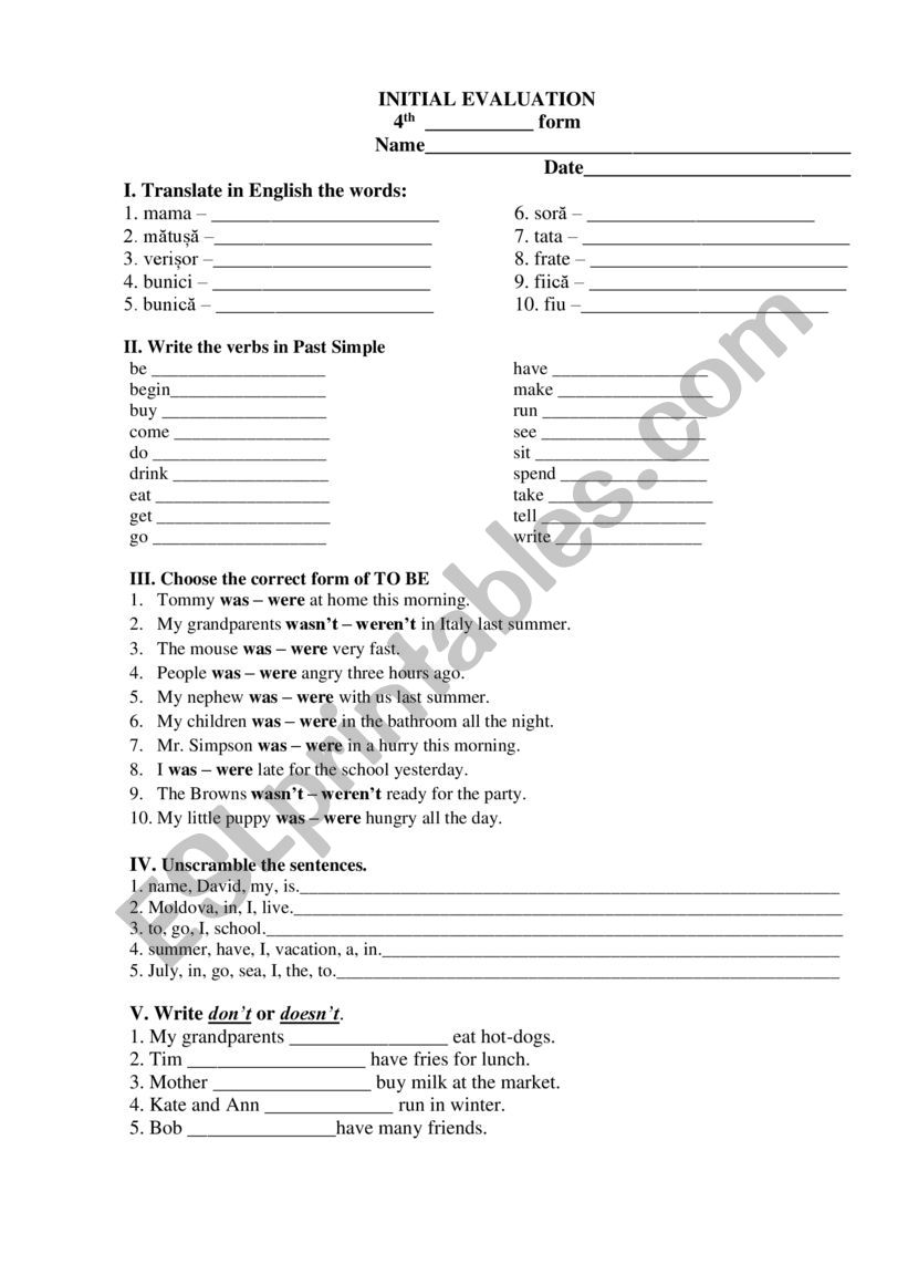 Test worksheet