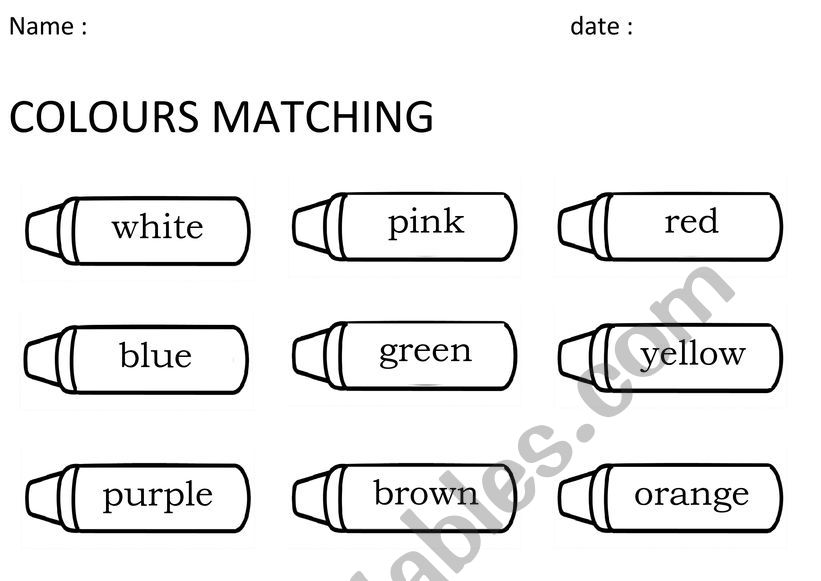 Colours Matching  worksheet