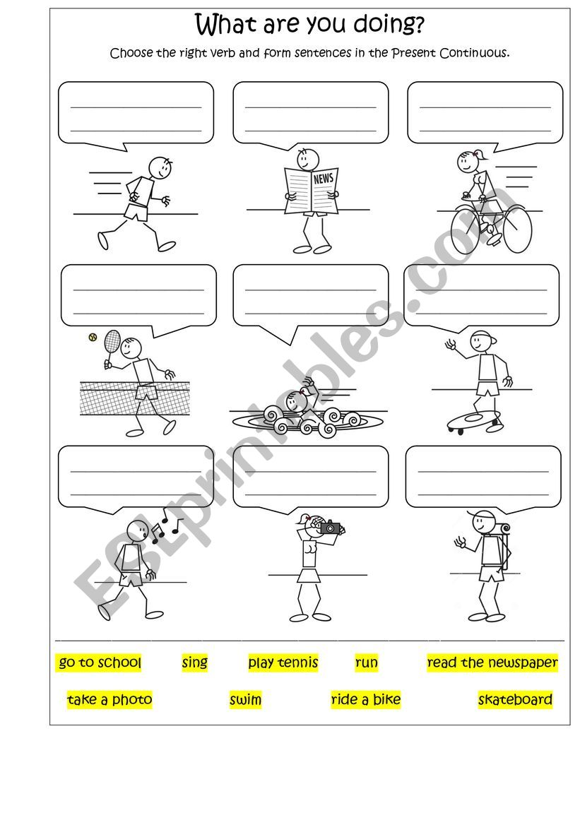 What are you doing? worksheet