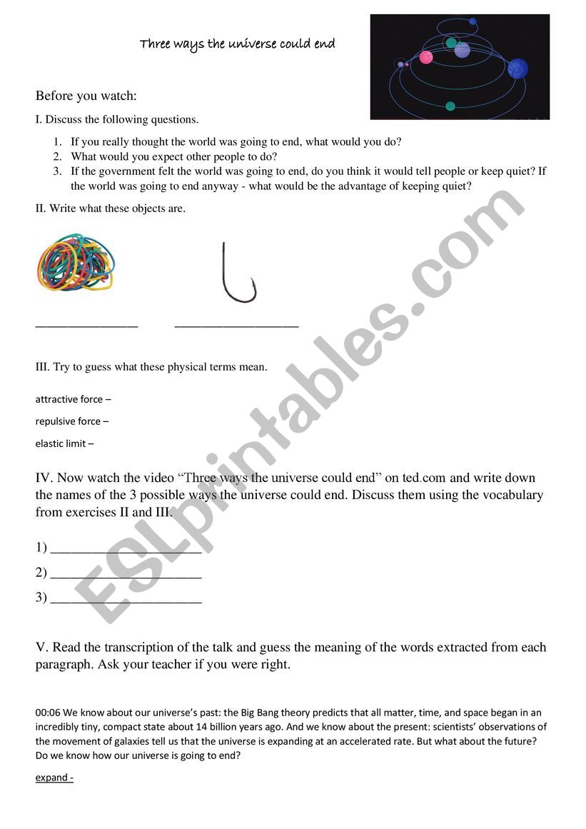 Three ways the universe could end - video lesson about physics