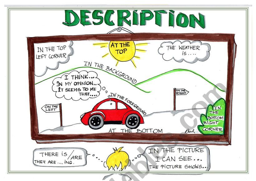describing a picture worksheet