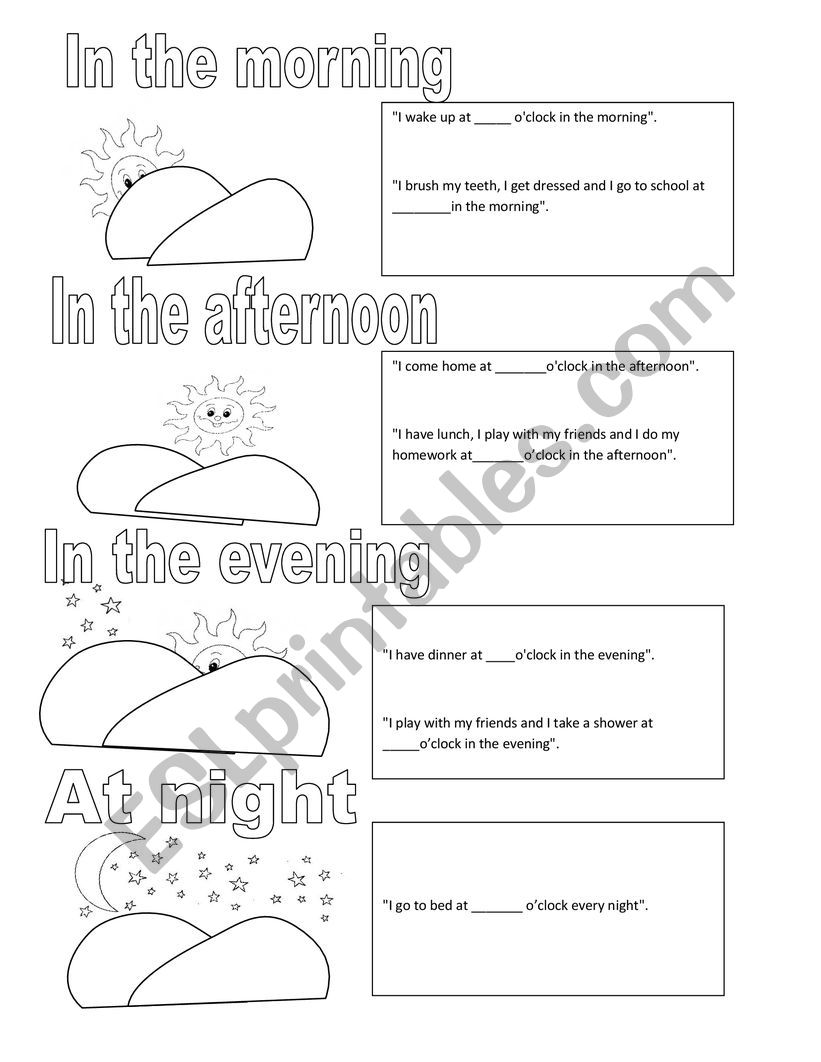 Daily routine worksheet