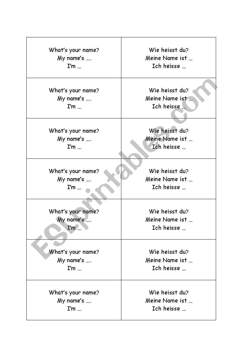 Whats your name? worksheet