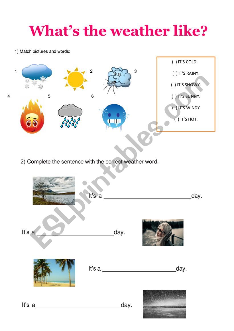 What�s the weather like? worksheet